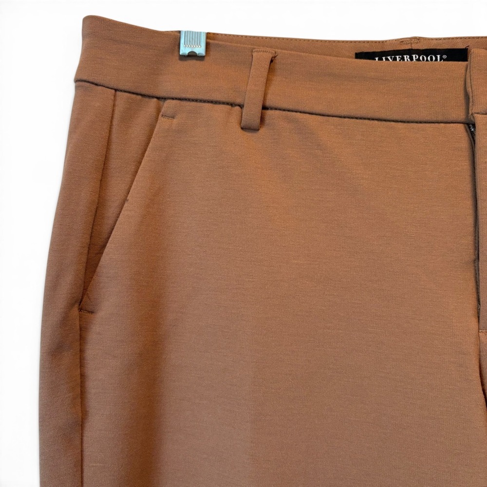 Liverpool Los Angeles Kelsey Knit Trousers Brown Straight Leg Pants Womens 12/31 - Picture 5 of 13
